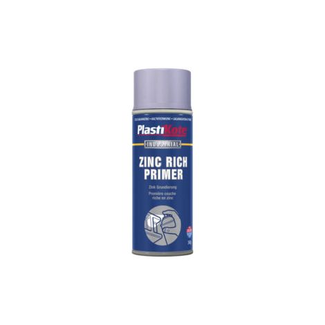 PlastiKote Zinc Metal Primer Spray 400ml - Fast-Drying Non-Sanding Primer for Moderate Corrosion (PKT10599)