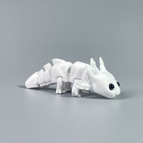 Salamandre - Décor Bureau 3D Imprimé - Blanc - 8,5 cm - Ornement Intérieur - 1 Pièce (1/3)