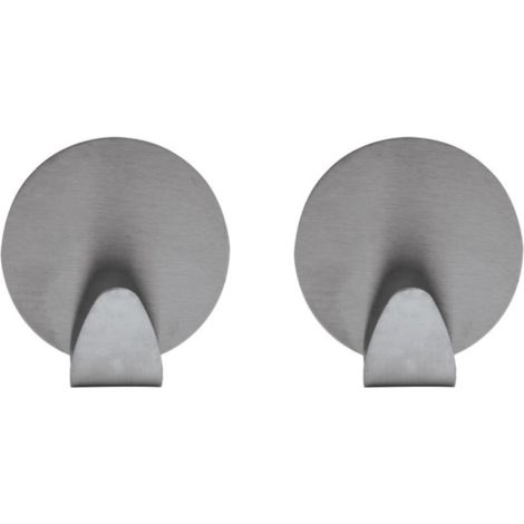 Juego de 2 ganchos de pared adhesivos de acero inoxidable MSV