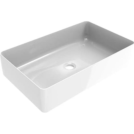 Lavabo rettangolare d'appoggio da 580x360 mm colore bianco lucido Ercos Musa BLCERLMUSA0012 Bianco lucido (1/3)