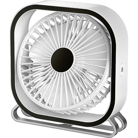 HONORNIC - Ventilateur de bureau USB Mini ventilateur de bureau Rotation à 180° Portable Silencieux 3 vitesses Réglable Blanc (1/5)