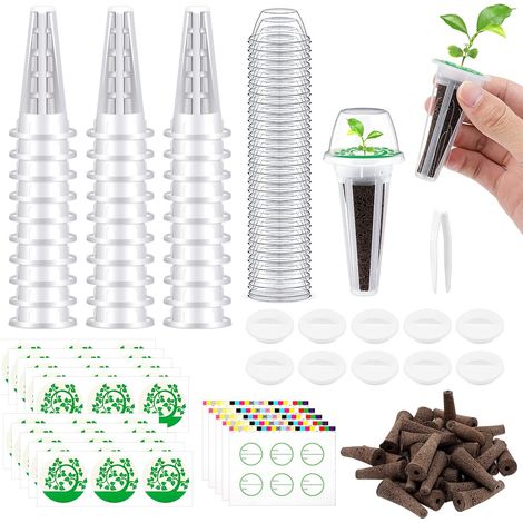 Kit de dosettes de graines, kit de dosettes hydroponiques, kit de système de culture hydroponique de 161 pièces, ensemble de culture hydroponique R8F1 (1/5)