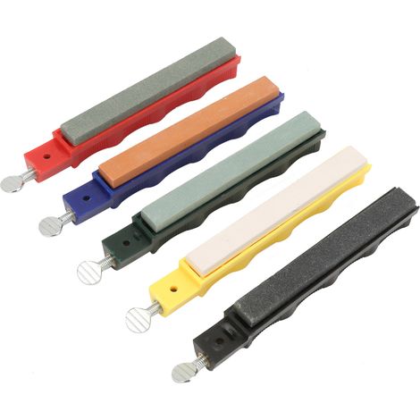 Kit d'affûtage professionnel pour couteaux de cuisine, comprenant une pierre à aiguiser et une meuleuse d'angle. (1/5)