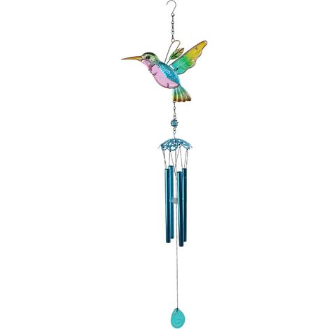 Hummingbird windbell, décoration de jardin en métal à l'intérieur et à l'extérieur, cadeau pour maman, ornements peints suspendus de jardin, décoration intérieure (1/5)