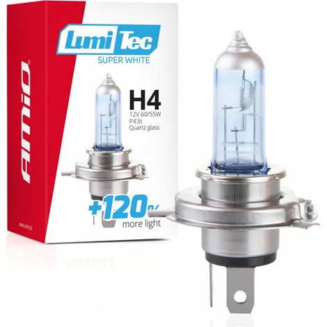 Bombilla halógena H4 12V 60/55W LumiTec Super White +120% amio-02137 (1/3)