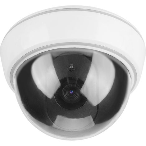 Caméra de Surveillance Fausse avec LED Clignotante - Dôme Simulé Alarme Sécurité (1/5)