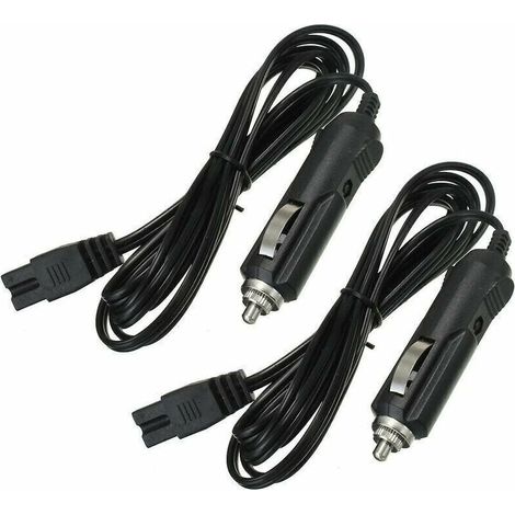 2m 12v Voiture Glacière Réfrigérateur Allume-cigare 2 Broches Chargeur Câble