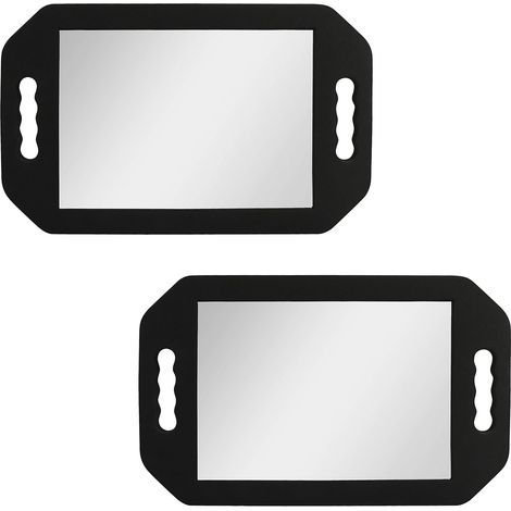 Lightweight Portable Barber Mirror (2 Pack) - Black Foam Barber Mirror - Ideal for Salons and Beauticians - Double Sided Portable Mirror - Mirror for Viewing Cuts from Behind (1/5)