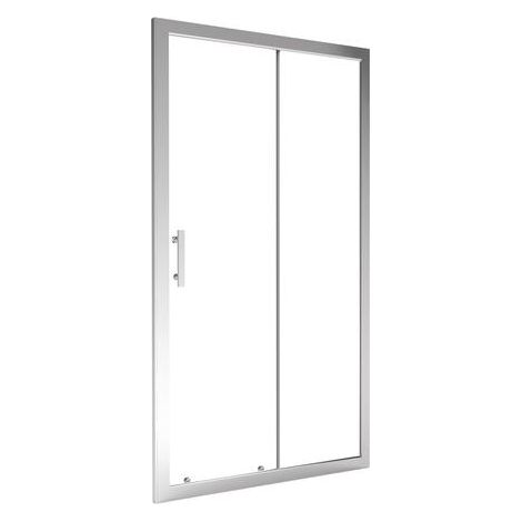 ONDEE - Mamparas de baño EKLA - Mamparas de baño corredera - Vidrio templado - Acabados cromados - 120x185x0,6cm