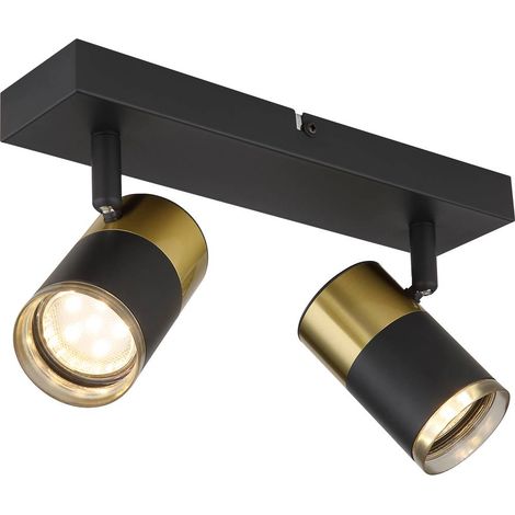 Deckenlampe Deckenleuchte Schwarz-Kupfer Alu Strahler verstellbar 2-Flammig (1/5)