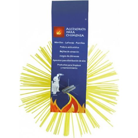 Ramonoir rond en nylon, forme hérisson, Ø 10 cm, filetage M12/175 avec anneau Nettoyage de cheminée (1/5)