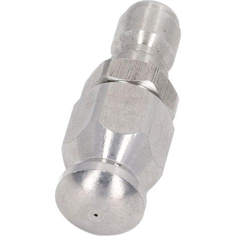 Buse de débouchage pour nettoyeur haute pression 5000 PSI, mini buse compacte et durable, tuyau de débouchage haute pression, petite tête ronde - 1 trou à l'avant, 3 trous à l'arrière (1/5)