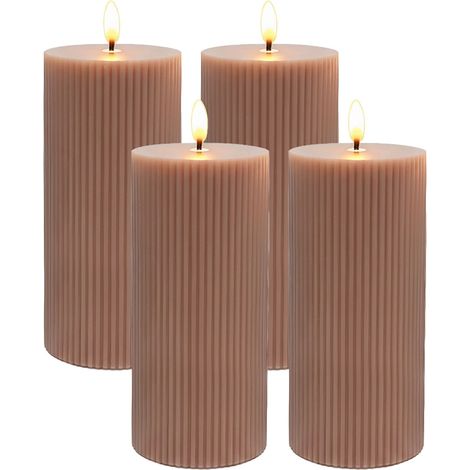 LED-Kerzen-Set, 4er-Pack, Echtwachs, 18 cm