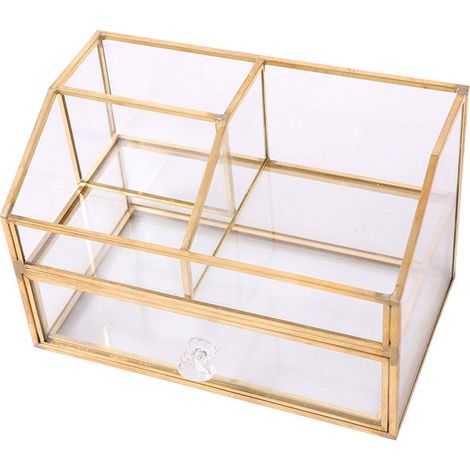 Caja De Almacenamiento MINKUROW, Estuche De Joyería, Estuche De Tocador, Mano De Obra Fina, Compartimentos De Adorno Transparente, Organizador De Maquillaje, Mueble De Tocador (1/5)