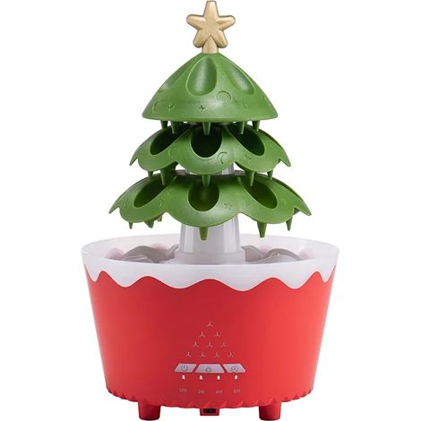 Diffuseur d'arômes (rouge), télécommande, humidificateur d'air en forme de goutte de pluie, diffuseur en forme de nuage de pluie (1/5)