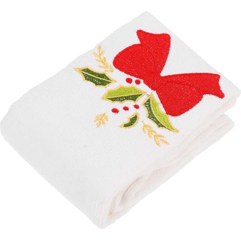 de toilette en coton brodée de Noël avec nœud papillon douce