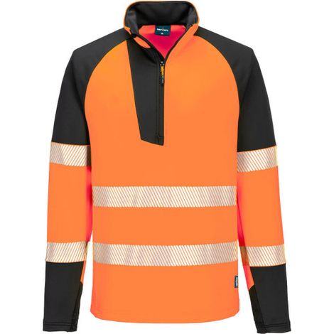 Sudadera con cremallera de 1/4 PW3 Alta Visibilidad T172 XXL Naranja/Negro (1/2)