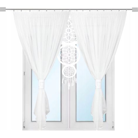Moderner Boho-Vorhang für Terrasse, Balkon, Wohnzimmer, Traumfänger-Design, weiß, 300 x 250