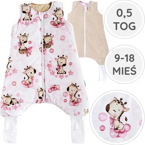 BabyU, Calcetines para piernas de saco de dormir de verano con doble cremallera, 0.5 TOG, 9-18 M (1/5)