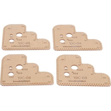 Lot de 4 gabarits en acrylique transparents ronds pour loisirs créatifs, avec couche de protection. (1/5)