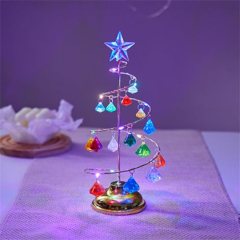 Guirlande Lumineuse - Arbre De Noël En Cristal Sur Fil De Cuivre - Lampe De Nuit Décorative Intérieur Extérieur - 1 Pièce (1/2)