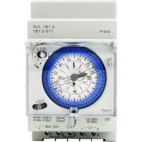 Horloge, sonnerie et minuterie pour tableau électrique Minuterie mécanique analogique 110V-220V, 24 heures, programmable quotidiennement, 15 minutes, réglage de l'heure, relais de commutation SUL181D (1/4)