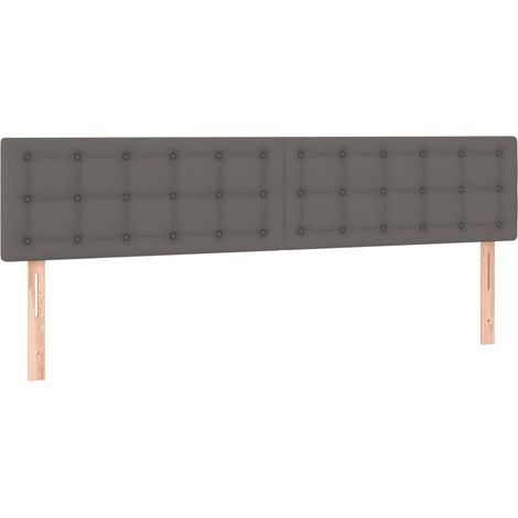 Cabecero con LED cuero sintético gris 200x5x78/88 cm vidaXL
