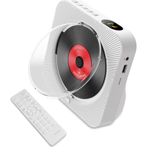 Lecteur CD portable BT5.1, radio FM, lecteur CD de bureau, écran LED, 6 modes, fonction répétition AB, minuterie, télécommande (1/2)