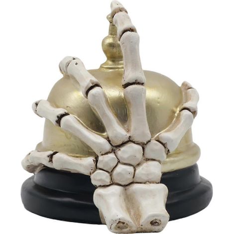 Statuette de main de squelette et cloche pour Halloween, cadeau de bureau ou d'intérieur pour une pendaison de crémaillère en 2025 (1/5)