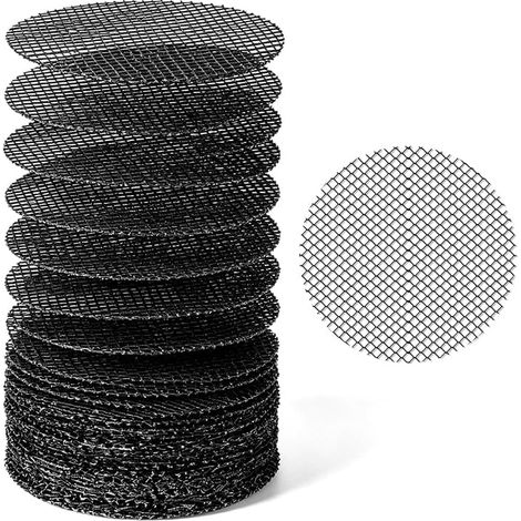 Lot de 100 grilles de Drainage pour Trou de Pot de Fleur, 5 cm de Maille Fine Noire pour éviter la Perte de Terre, pour Jardin et Plantes en Pot extérieures (1/4)