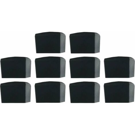 – Lot de 10 embouts de tube carré en caoutchouc noir – Dimensions 25 x 25mm – Protection pour pieds de meubles – Finition esthétique (1/3)
