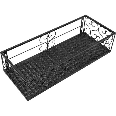 Balkon-Blumenregal, Hängender Blumentopfhalter, Hängender Schmiedeeisenzaun, Sukkulentenregal für die Fensterbank im Innenbereich, Geeignet für 6,5 cm Geländer (1/5)