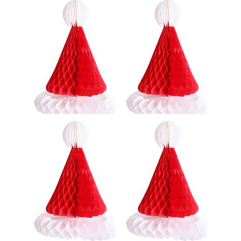 Guirlande En Papier Alvéolé - Décor De Sapin De Noël - Pour Fêtes Familiales Et Photographies - Lot De 4 Pièces (1/5)