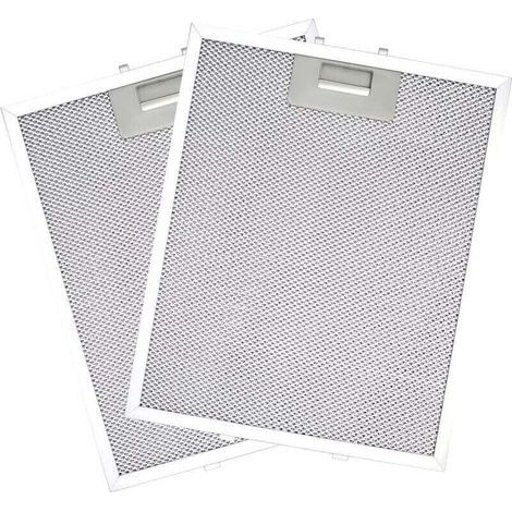 Set of 2 replacement cooker hood filters 320 x 260 mm, universal aluminum alloy filters with 5 aluminum layers, metal grease filter, kitchen hood filters (1/4)