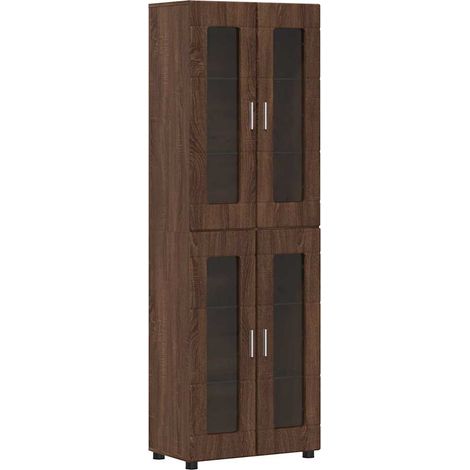 Highboard FLORIN Brown Oak 60 x 35 x 182 cm Engineered Wood vidaXL