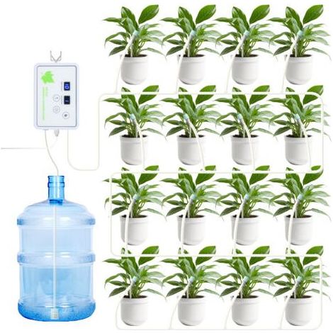 Automatisches Bewässerungssystem für 16 Topfpflanzen, 100 Bewässerungsmodi, wiederaufladbares automatisches Tropfbewässerungsset für den Innenbereich und Balkone (1/5)