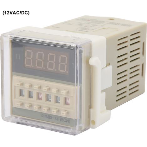O111ROM DH48s s-2Z Minuterie à affichage LCD durable, relais temporisé 8 broches 0,1S-99H (12VAC/DC)