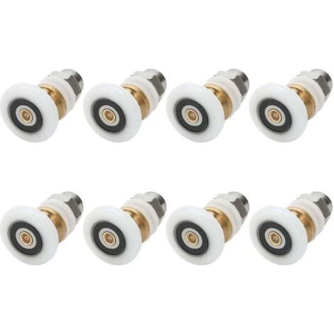 Pair 27-mm-Duschtürrollen, Schiebetürrollenlager für Duschtüren, 8 Stück