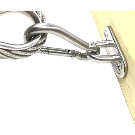 Plaque À Œillet - Acier Inoxydable 304 - M6 - 60 X 20 Mm - Charge Max 160 Kg - Pour Suspension Murale Ou Plafond - Lot De 8 (1/3)