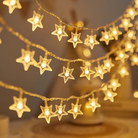 LED-Lichterkette – solarbetrieben – stimmungsvolle Beleuchtung für Camping – dekorative Weihnachtsgirlande – warme Farben – batteriebetrieben, 10 m, 80 LEDs (Dauerlicht + Blinklicht)