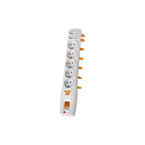 Multiprise parafoudre Acar P7 3 m, 7 prises, automatique, grise (1/2)