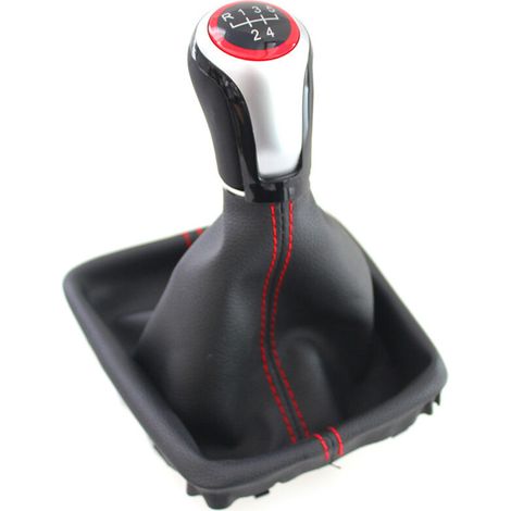 Pommeau de levier de vitesse personnalisé pour Seat Leon 3, rouge, 6 vitesses, monobloc, pommeau de levier de vitesse rouge 6 vitesses pour Leon 3. (1/4)