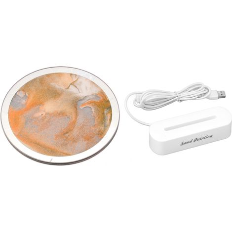 Jeffergarden Lampe de peinture à sable mouvant, prise USB, Protection des yeux, décoration artistique, lampe de Table à sable mobile pour chambre à coucher, salon, jaune
