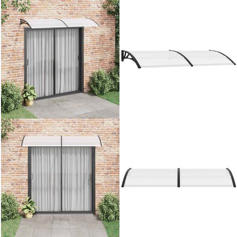Auvent de porte Noir et transparent 240x75 cm PC - Auvent De Porte - Abri Porte - Protection Solaire - Store Extérieur - Ombrage Terrasse - Home & Living (1/5)