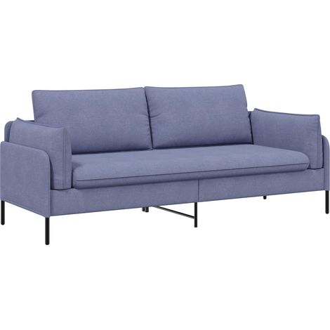Divano 3-Persone Blu jeans 222 x 81 x 89 cm Tessuto vidaXL (1/5)