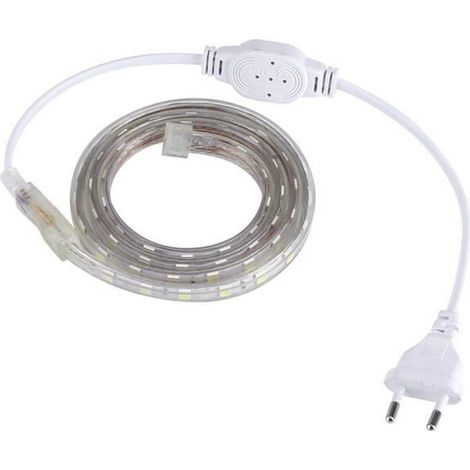 Atyhao Ruban lumineux flexible Bande étanche SMD 5050 LED 220V 60leds / m lumière de corde de ruban flexible 1 mètre blanc (1/4)