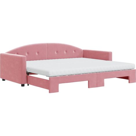 Sofá cama nido con colchón terciopelo rosa 90x200 cm vidaXL (1/5)