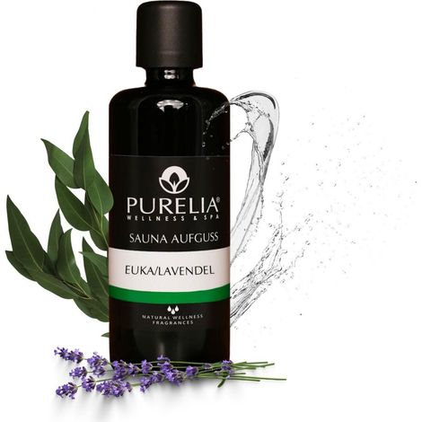 PURELIA Saunaaufguss Konzentrat Euka-Lavendel 100 ml natürlicher Sauna-aufguss - reine ätherische Öl (1/5)