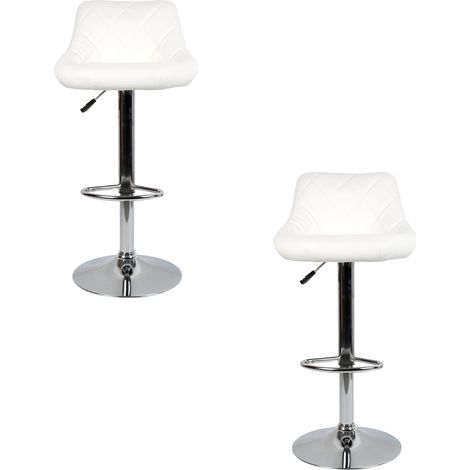 Aqrau  Tabouret Tabouret de bar à dossier en sergé,  blanc 2 pcs
