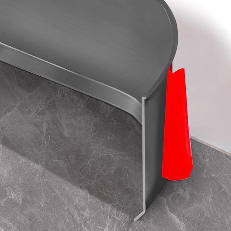 Plinthe Souple Autoadhésive, 10cm x 10m Plinthe en PVC, Plinthe Décorative, Bande Décorative Autoadhésive, Plinthe Flexible Plinthe Souple Autocollante en PVC Pour Cuisine et Salle de Bain - Gris (1/5)